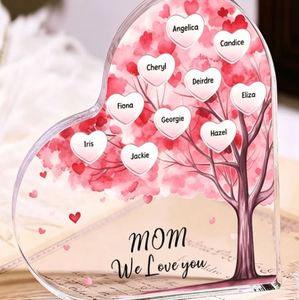 Décoration de bureau en acrylique transparente incurvée personnalisable en forme de cerisier, cadeau d'anniversaire pour femme - Product Image 1