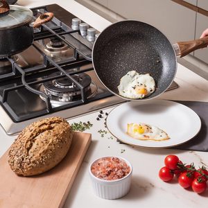6 Piece Modern Cooking Pots Glass Lids Bakelite Handles Dishwasher Oven Safe Gas <b>Induction</b> Stoves Ceramic Non-Stick <b>Cookware</b> <b>Set</b> - Product Image 3