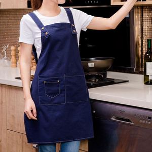 Tùy Chỉnh In Biểu Tượng Thợ Cắt Tóc Cao Bồi Tạp Dề Mới Phong Cách Bền Dày Bông Nhà Bếp Bib Denim Cho Nam Giới Phụ Nữ Với Túi - Product Image 5