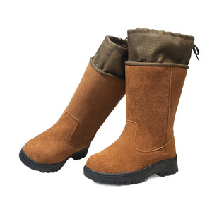 Men's Thick Wool Snow <b>Boots</b> Mid-Heel Warm Winter Outdoor <b>Work</b> Shoes - Product Image 5