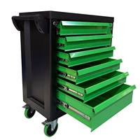 Chariot de rangement métallique robuste avec plateau en bois, roues pivotantes, capacité de charge 300 kg, 6 tiroirs, certifié GS, personnalisation OEM, outil