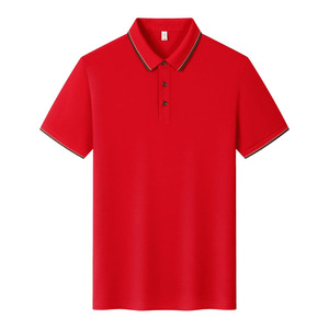 Customized Polo Shirt Solid Color Polyester Short Sleeve Contrast Trim Daily Wear - Product Image 2