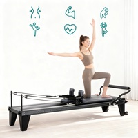 ONEMAX Entrenador de Pilates de Aleación con Marco Negro, Dispositivo Reformer Duradero para Estudio de Pilates, Resortes Europeos Alemanes, 10 Años de Garantía