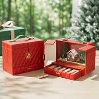 Boîtes rigides écologiques de luxe pour coffret cadeau de Noël, emballage créatif double ouverture pour cosmétiques, rouges à lèvres, cadeaux de mariage, vides