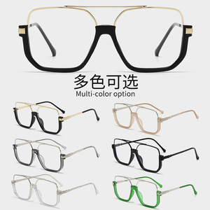 Damen modische klassische übergroße quadratische optische Brille Metallrahmen brille für das tägliche Leben Straßen computer Verwendung für Piloten - Product Image 4