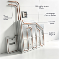 Arreglo de Placas Frías de Aluminio Escalable con Caminos de Flujo de Cobre Paralelos para Conversión de Energía a Gran Escala