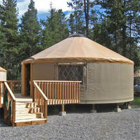 Tente de camping yourte quatre saisons modèle QT 006 pour extérieur, toile épaisse imperméable >3000mm, isolante et coupe-vent, style ferme