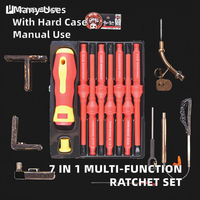 Juego de Destornilladores de Trinquete Multifunción 7 en 1 Mingtu de Alta Calidad, Estuche Rígido, Herramienta Manual, OEM Disponible