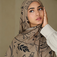 Hijab musulman populaire en modal imprimé mosaïque, respirant et doux, foulards ethniques imprimés, châles, couvre-chefs