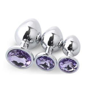 BDSM Juguetes sexuales para adultos Joya de metal inoxidable Dilatador anal Mujeres Fitness Crystal Jewelry Butt Set Anal Plug - Product Image 4