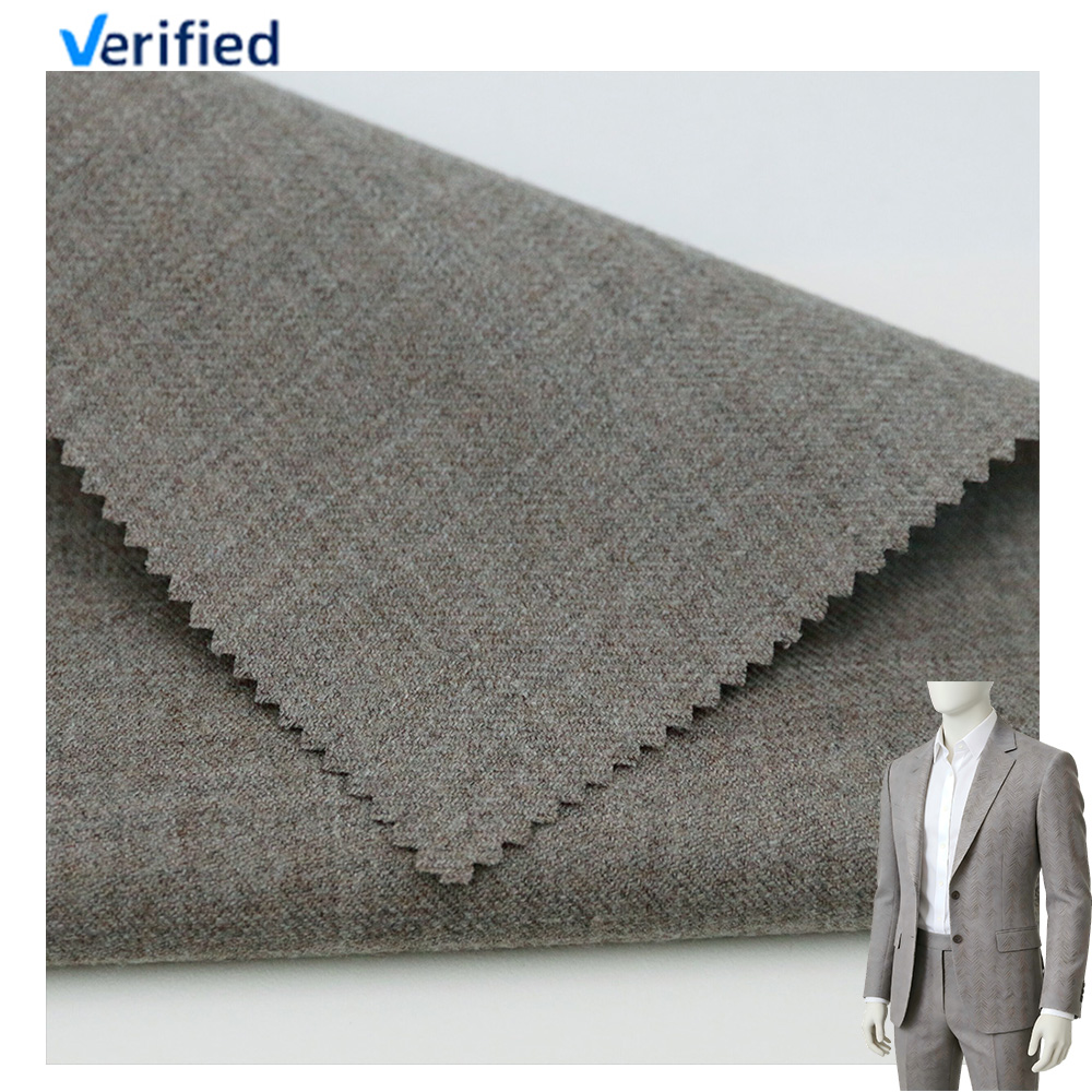 Premium Worsted Wool Suit Fabric 94.5% Wool 5% Cashmere Twill Suiting Fabric for Business Suit & Tailoring