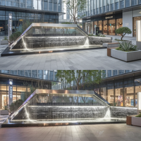 Yanyi moderne en acier inoxydable fontaine commerciale rideau d'eau fibre optique pulvérisation utilisation extérieure Installation facile 220V 1 an