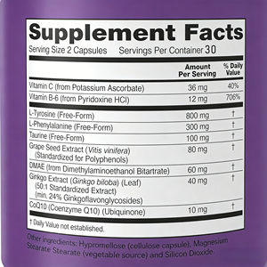 Suplemento de Apoyo OEM ODM con Aminoácidos, Ginkgo, <span class=keywords><strong>DMAE</strong></span>, CoQ10, Extracto de Semilla de Uva, Sin Gluten - Product Image 2