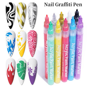 16 Colors 3-in-1 <strong>Gel</strong> Nail Polish Art Pens with Nylon Brush Waterproof DIY Nail Decoration &amp; Graffiti - Product Image 4