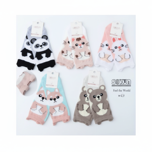 Calcetines de barco de dibujos animados para mujer, 10 estilos en una caja, estampado de animales bordado, ligero, transpirable, hasta el tobillo, diseño de logotipo personalizado - Product Image 1