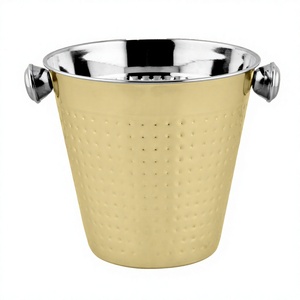 Dot <b>camping</b> ice bucket Hammered Stainless Steel Ice Bucket Custom Metal Stainless Steel - Product Image 1