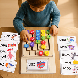 Jouets sensoriels de voyage pour tout-petits, garçons et filles, jeu de lettres en bois pour apprendre les couleurs et les formes, puzzle coulissant - Product Image 3