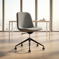 Chaise de bureau pivotante pour conférence avec siège en tissu et accoudoirs en aluminium, siège inclinable avec verrouillage pour salle de réunion