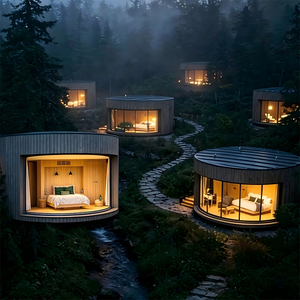 <span class=keywords><strong>Casa</strong></span> Prefabbricata in Legno di Lusso Personalizzabile e Conveniente, <span class=keywords><strong>Casa</strong></span> Circolare, Cabina Glamping in Acciaio, Case in Legno - Product Image 2