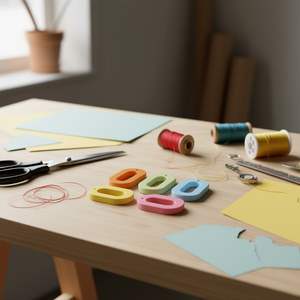 Accessorio circolare in legno Ilan 35x22mm 5 pezzi per lavori artigianali - Product Image 2