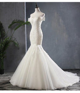 2019 nuevo francés romántico fuera del hombro <span class=keywords><strong>sirena</strong></span> vestido de novia foto <span class=keywords><strong>Real</strong></span> de talla grande cola de <span class=keywords><strong>pez</strong></span> vestido de novia - Product Image 6