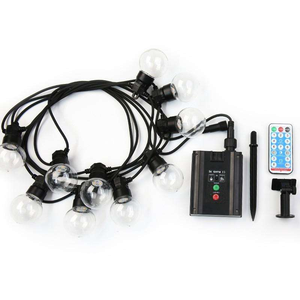 Đen ngoài trời chuỗi đèn G40 toàn cầu Patio đèn 10m Edison shatterproof Bóng đèn không thấm nước năng lượng mặt trời bên - Product Image 1