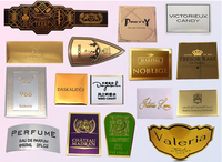 Etiqueta Autoadhesiva para Botellas de Vodka y Vino, Papel con Textura Mate, Lámina Dorada, Corte Redondo, Etiqueta de Vinilo con Código de Cristal para Aceites Esenciales