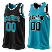 Jersey Basket Custom Print Bolak-Balik Seragam Tim Sublimasi Penuh Pakaian Olahraga Bernapas untuk Klub Liga Olahraga