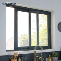 Fenêtre coulissante imperméable en verre Aluminium, grande fenêtre de cuisine, avec moustiquaire, 1 pièce