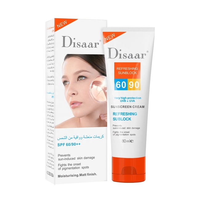 Dissar 80ml Private Label Natural Face Skin Care Whitening Sunblock Sun Screen Lotion SPF 90 Sunblock Cream