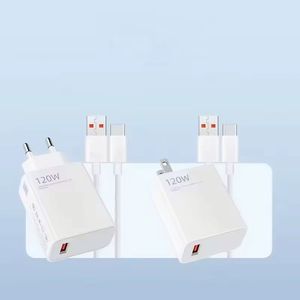 Mobile Phone Charger Block 120W Quick Charging US/EU/UK Socket 6A Type C Cable <b>USB</b> <b>Wall</b> Charger - Product Image 6