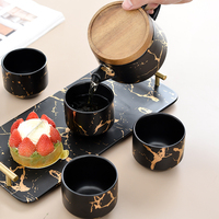 Service à thé en porcelaine écologique nordique comprenant une théière en céramique (700 ml) et une tasse (225 ml) avec boîte cadeau - En stock