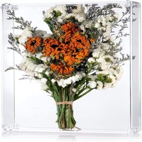 Boîte de présentation transparente en acrylique DIY pour fleurs séchées, souvenirs et petits objets commémoratifs