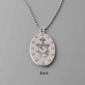 Rosari in Lega di Zinco con Pendente della Vergine Maria in Smalto Blu e Collana con Catena in Lega di Zinco per Anniversario - Product Image 6