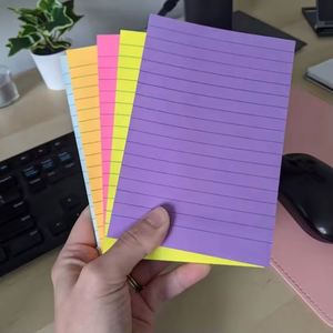 Lined Notes 6 Bright Colors Large Ruled Sticky Colorful Super Sticking Power <b>Memo</b> <b>Pads</b> Custom Promotional Gifts - Product Image 4
