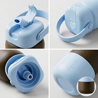 Bouteille d'eau isotherme YEWAY anti-fuite pour la salle de sport, le bureau, les voyages, en acier inoxydable avec paille et poignée, double paroi sous vide, best-seller