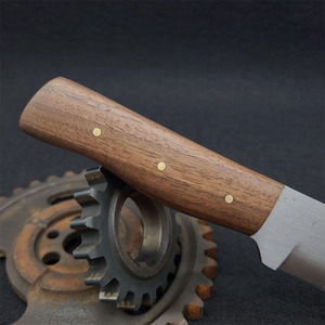 Couteau de survie et de chasse à lame fixe en acier OEM personnalisé, pointe tombante, manche en bois de qualité supérieure, prix de gros - Product Image 3