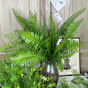 Feuilles de plantes vertes artificielles en plastique les plus vendues pour la décoration des arrangements floraux de Thanksgiving et de mariage - Product Image 5