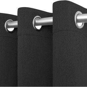 Cozlo Blackout Window <b>Curtains</b> 2 Panels Grommet Thermal Insulated <b>Drapes</b> for Bedroom Solid Black Color Room Darkening - Product Image 5