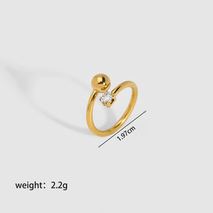 Anillo Ajustable <span class=keywords><strong>de</strong></span> Doble Bola <span class=keywords><strong>de</strong></span> Acero Inoxidable, Anillo Minimalista Hecho a Mano con Bolas, Anillo <span class=keywords><strong>de</strong></span> Declaración para Mujer, Joyería, Novedad 2026 - Product Image 6