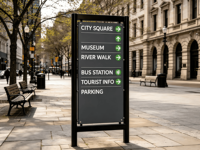 Système de signalisation numérique pour la signalisation routière des centres commerciaux, des hôpitaux et des zones de shopping, avec bandes LED pour une utilisation en extérieur