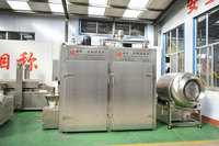 Machine à fumer les saucisses industrielle CE, capacité automatique de 500 kg/lot, four à fumer électrique, moteur en acier inoxydable 304, poisson, poulet