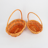 Panier en saule fabriqué en usine avec poignée, panier cadeau pour le rangement, lot de 2