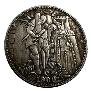 Moneta Replica del Morgan Dollar USA con Incisione a Mano 'Executioner Burning Witches of Salem' - I Processi delle Streghe di Salem, Simbolo di Curiosità - Product Image 5