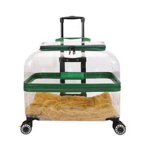 2026 ओम थोक कारखाने पारदर्शी बिल्ली स्टलर व्हील फैशन पालतू जानवर के लिए जिपर बंद के साथ पालतू सूटकेस वाहक - Product Image 1