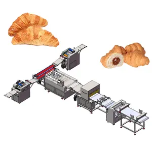 Línea de producción de croissant completamente automática de alta capacidad para croissant, línea de fabricación de croissant congelado, máquina para hacer croissant