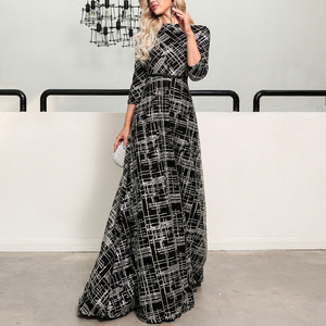 Abito da sera da donna di lusso di alta qualità con girocollo <span class=keywords><strong>nero</strong></span> Glitter paillettes - Product Image 2