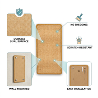 Griffoir mural moderne en sisal pour chat et chien, résistant à l'usure, sans perte de fibres, meuble pour animaux emballé en carton