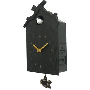 Pendulum Swing Bird Cuckoo Clock Wooden Clock Wall CLOCKS Living Room Needle Christmas Square Quartz Movement Traditional 100pcs