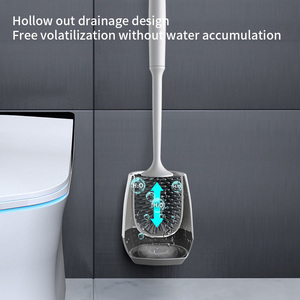 Nuevo Diseño, Juego de Cepillos de Limpieza para Baño de Secado Rápido, Color Gris, Material PP+TPR, Fácil de Cambiar y Lavar, Soporte de PP - Product Image 5